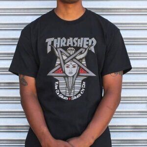 Thrasher Men's Size Medium Serpent Goddess Black 100% Cotton T-Shirt